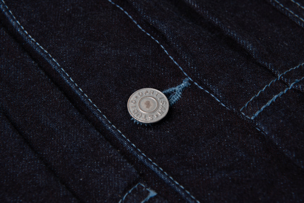 STUDIO D'ARTISAN - PRE-ORDER: KYOTO AQUA INDIGO TYPE II DENIM JACKET in ASAGI 15oz D4647 - Tempo