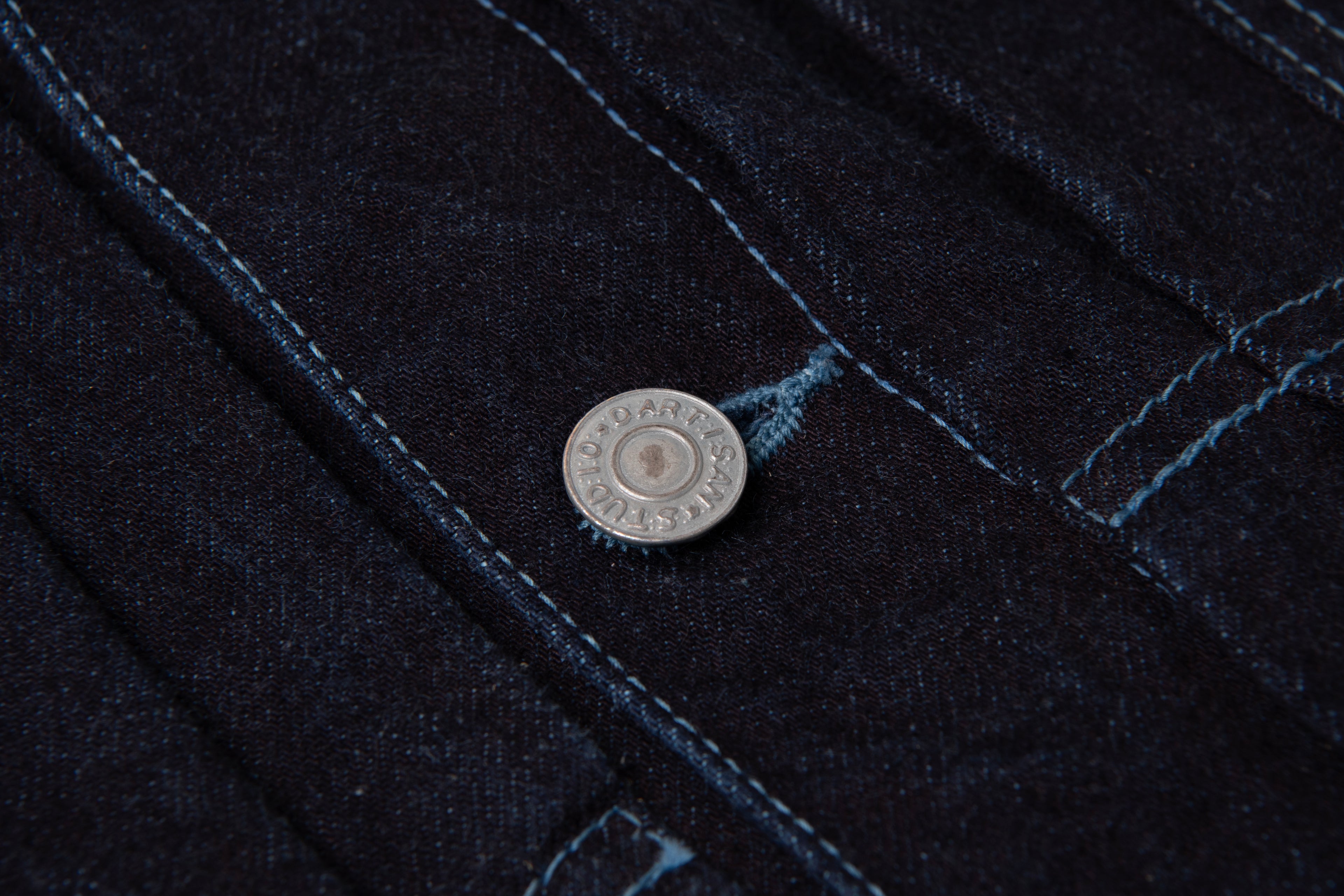 STUDIO D'ARTISAN - PRE-ORDER: KYOTO AQUA INDIGO TYPE II DENIM JACKET in ASAGI 15oz D4647 - Tempo