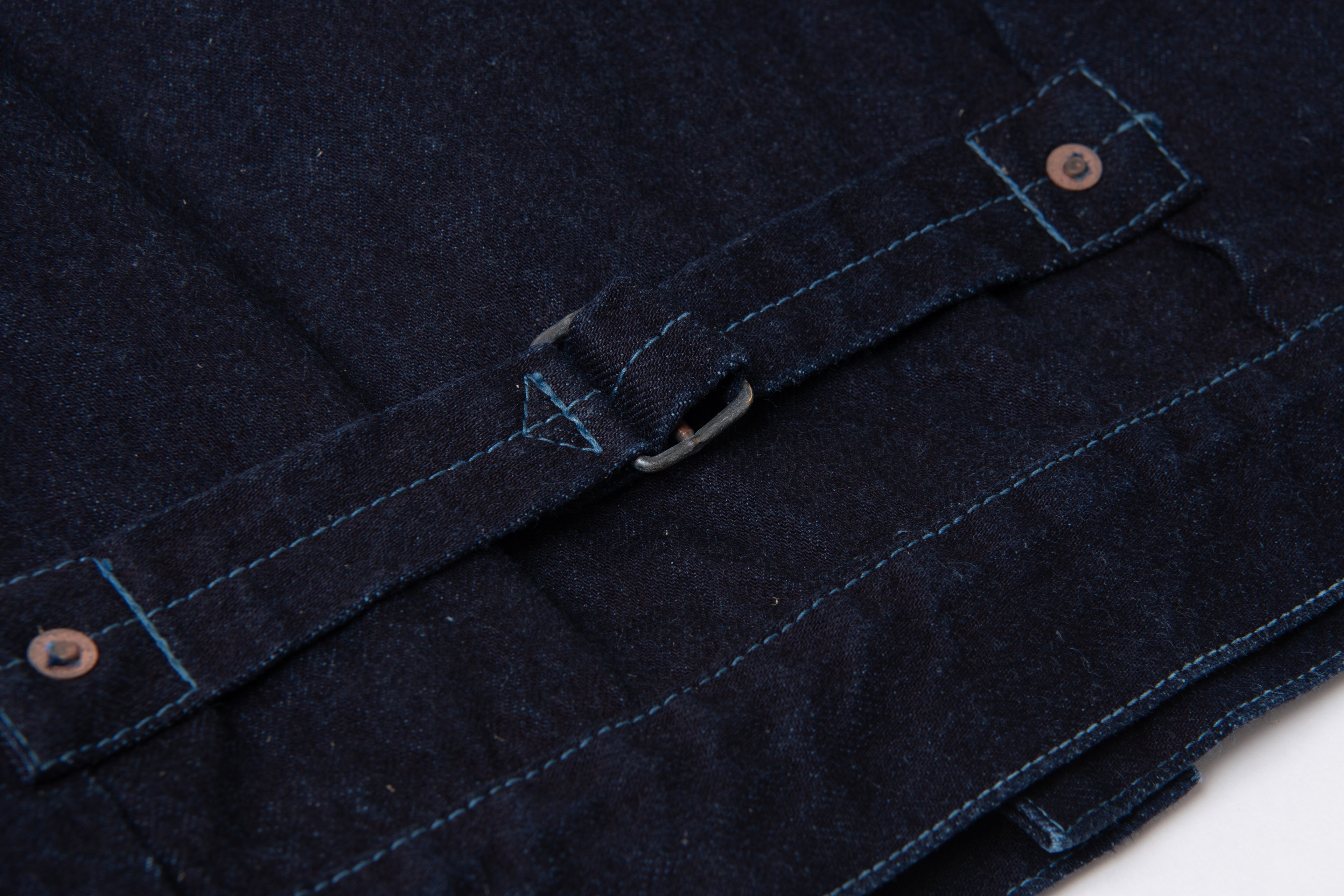 STUDIO D'ARTISAN - PRE-ORDER: KYOTO AQUA INDIGO TYPE II DENIM JACKET in ASAGI 15oz D4647 - Tempo