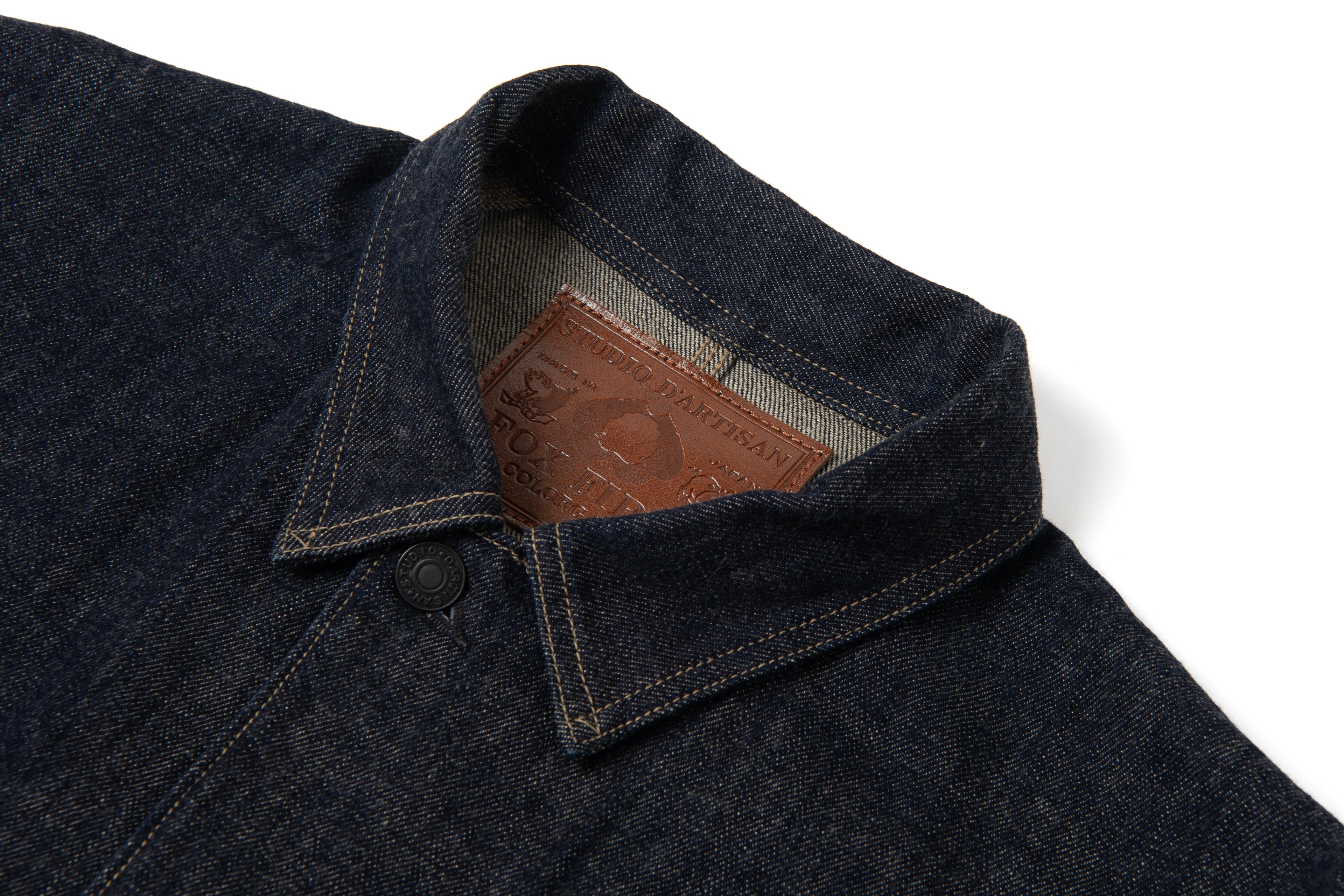 STUDIO D'ARTISAN - PRE-ORDER - FOX ORGANIC COTTON  12OZ DENIM RAILROAD JACKET - Tempo