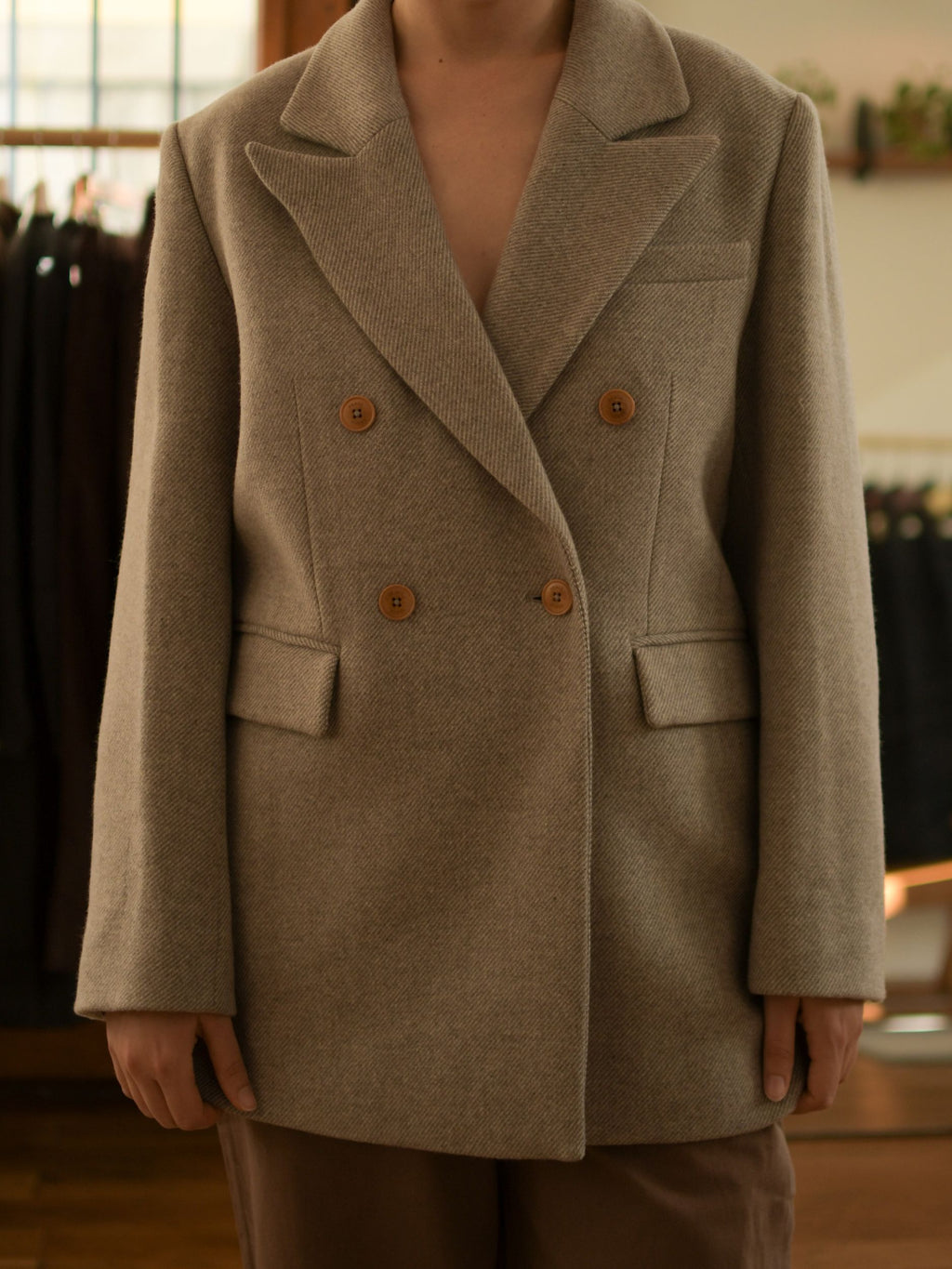 Mick Wollblazer aus warmem grauem Twill 