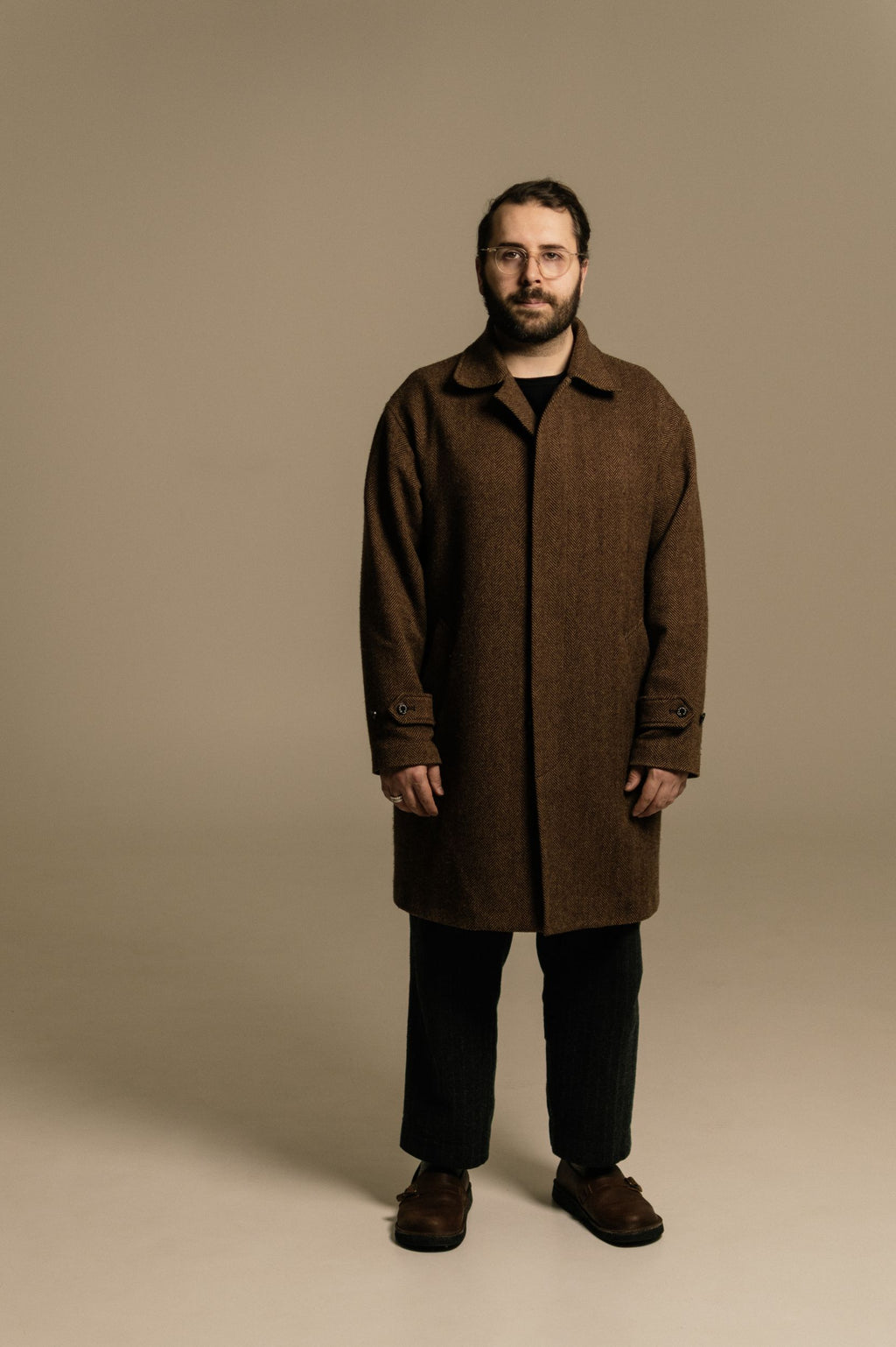 MACKINTOSH LIMITED EDITION - Soho Brown Houndstooth Wool Overcoat - Tempo