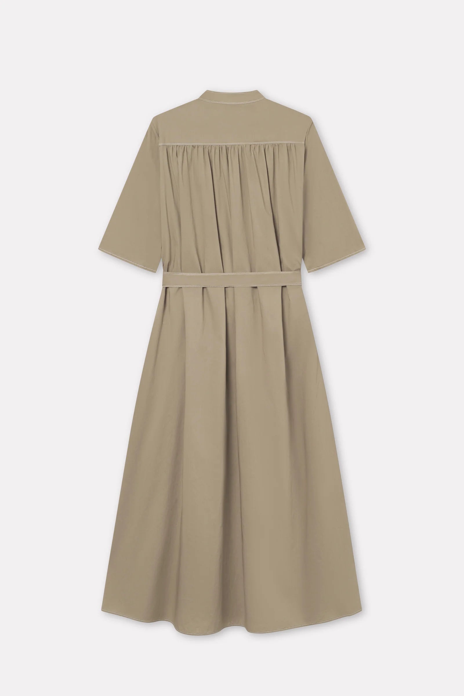 MKDT STUDIO - Damy Sheer Cotton Dress in Khaki - Tempo