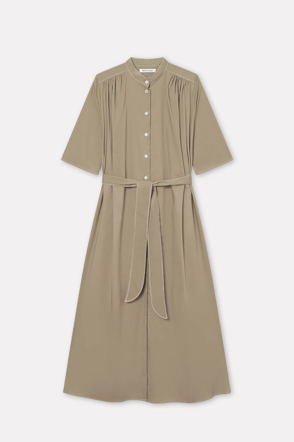 MKDT STUDIO - Damy Sheer Cotton Dress in Khaki - Tempo