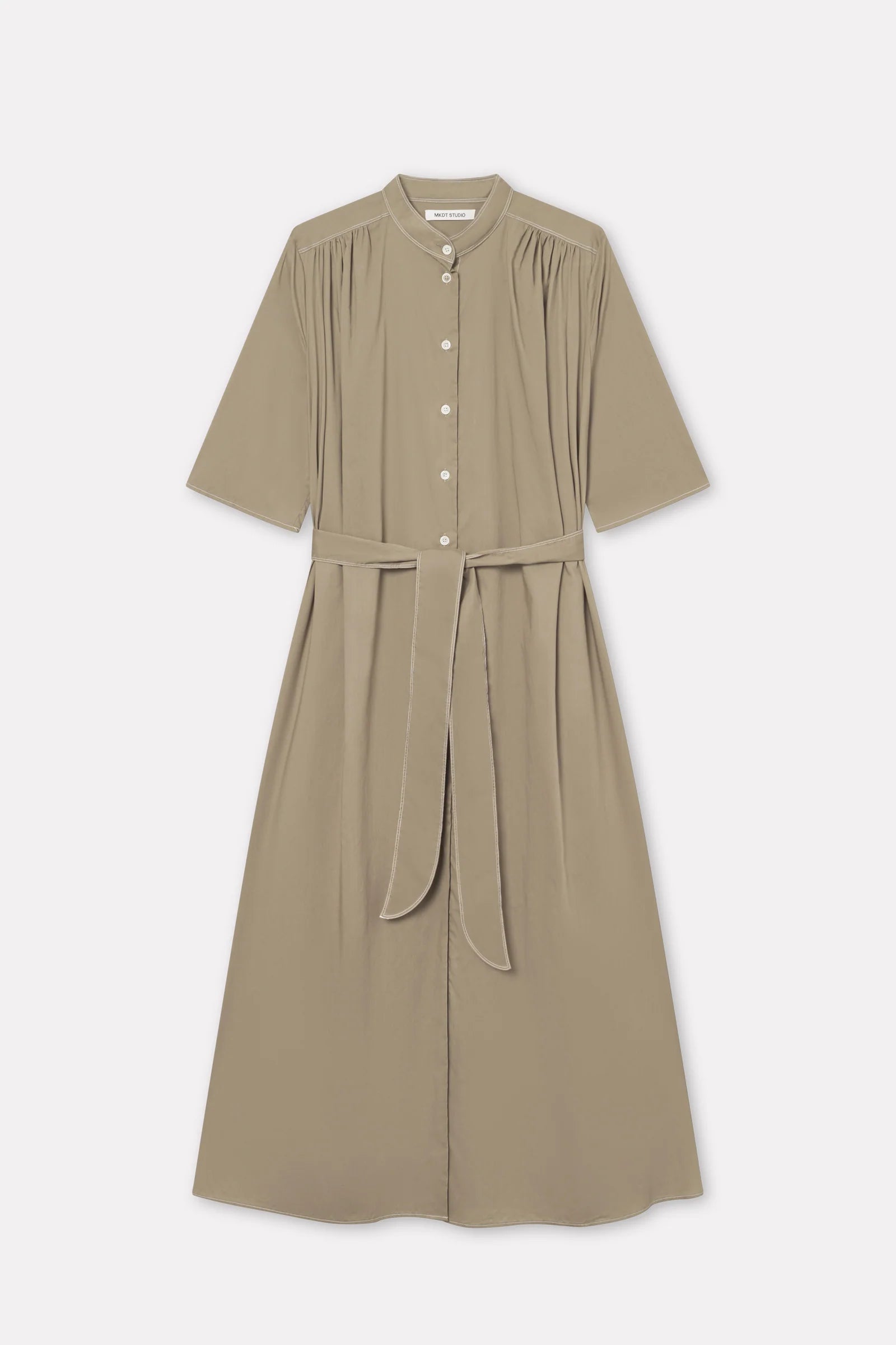 MKDT STUDIO - Damy Sheer Cotton Dress in Khaki - Tempo