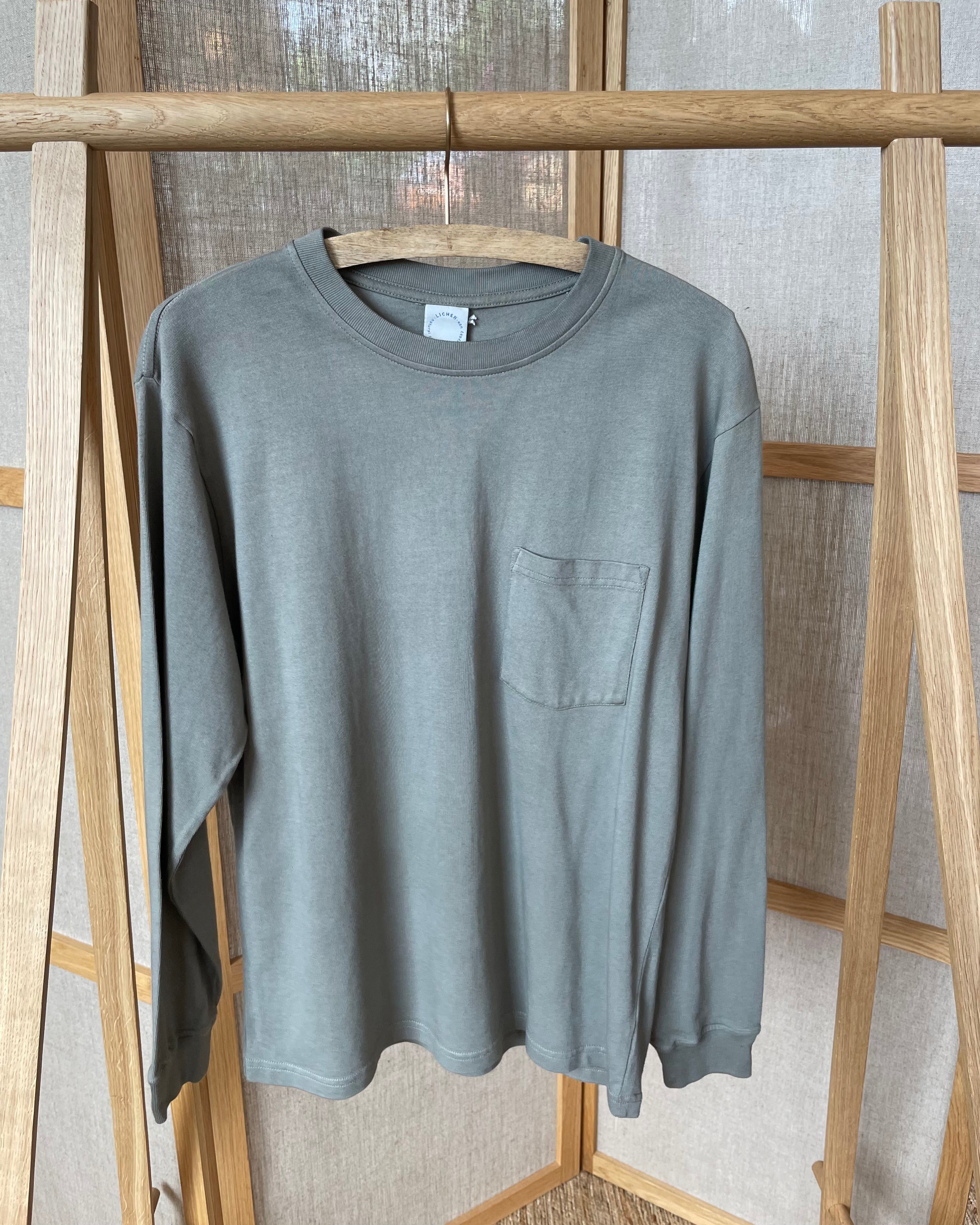 LICHEN GOODS - Cotton Long-sleeve T-Shirt | Myrobalan & Iron Hand-dyed - Tempo