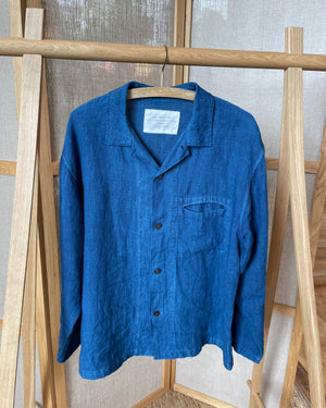 Langarmshirt aus Hanf | Bio-Indigo handgefärbt 