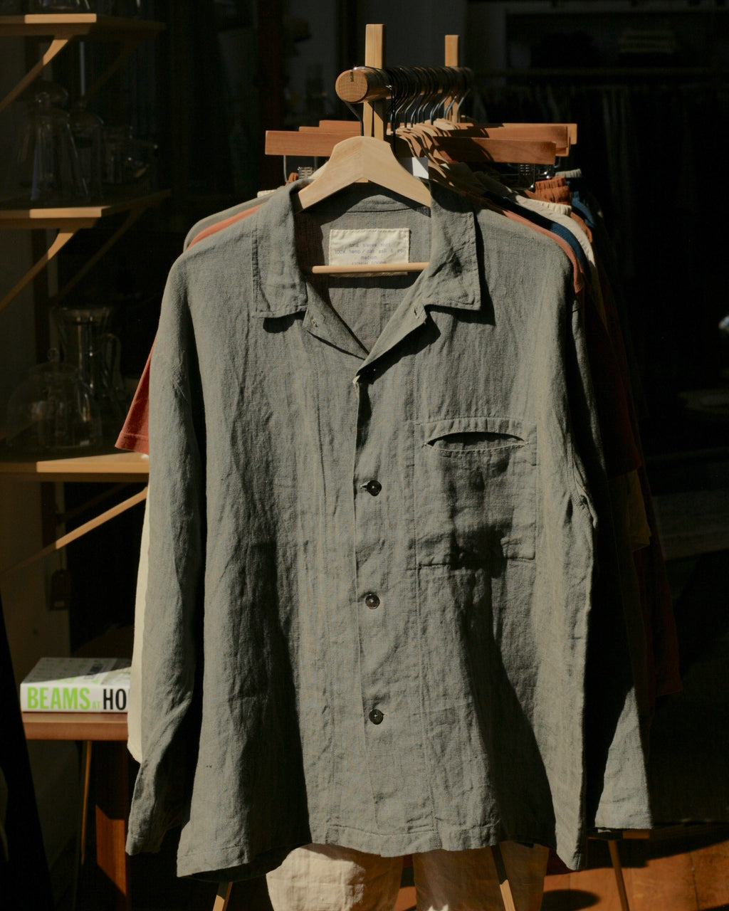 LICHEN GOODS FOR TEMPO - Hemp Long-sleeve Shirt | Oak Gall  & Iron Hand-dyed - Tempo