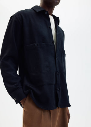 Brushed Wool Overshirt in Black - Tempo