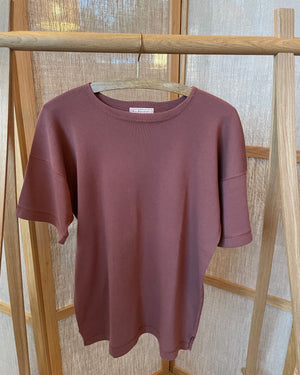 US007 Crew Neck Short Sleeve in Rosewood