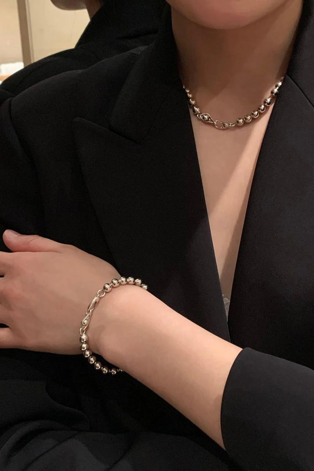 COLDFRAME - Handcrafted 950 Silver Everyday Silver Balls Bracelet - Tempo