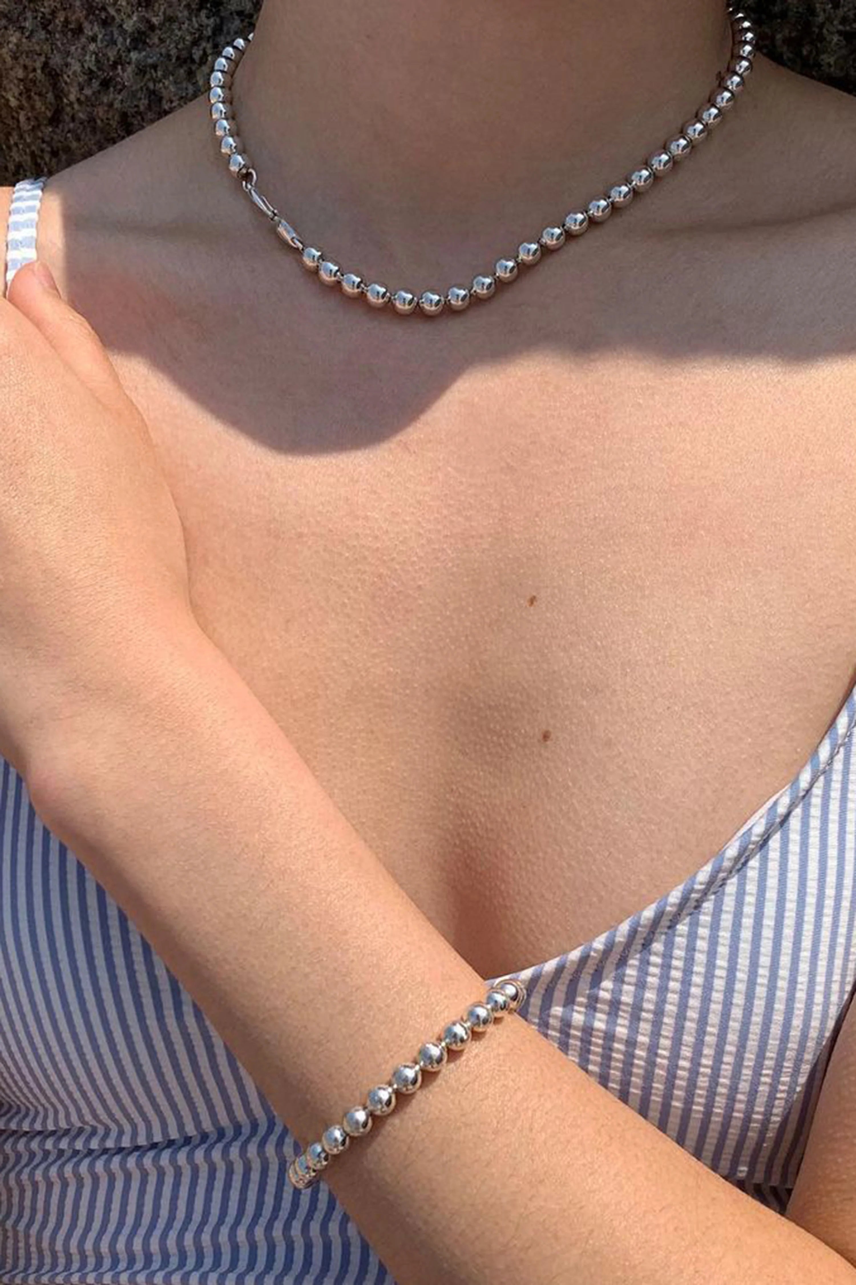 COLDFRAME - Handcrafted 925 Silver Everyday Silver Balls Necklace - Tempo