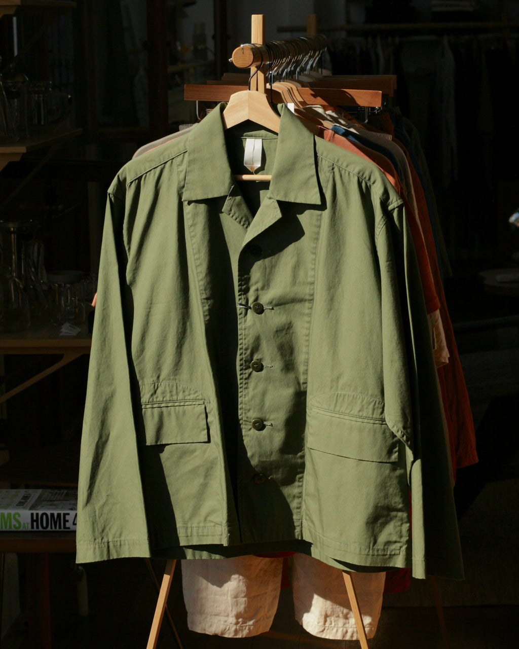 Veste en coton Pearson de printemps en vert olive