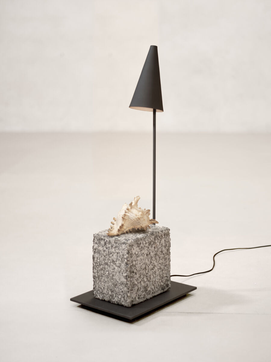 PHANTOM HANDS - Conical Metal and Stone Lamp - Tempo
