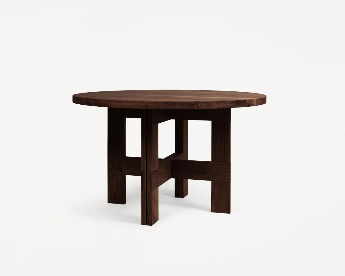 FARMHOUSE TRESTLE TABLE | OAK | 120 Ø ROUND - Tempo