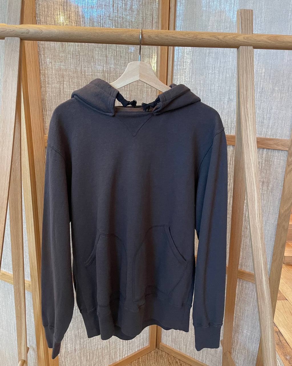SAMURAI COTTON PROJECT - Japanese Organic Cotton Hoodie Hand-Dyed with Black Bean - Kuromame - Tempo
