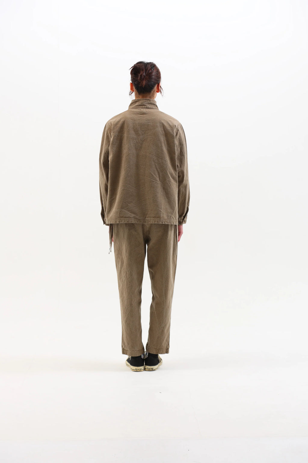 SEUVAS - Coffee Dyed 8oz Kurashiki Hampu Wing Collar Shirt Jacket - Tempo