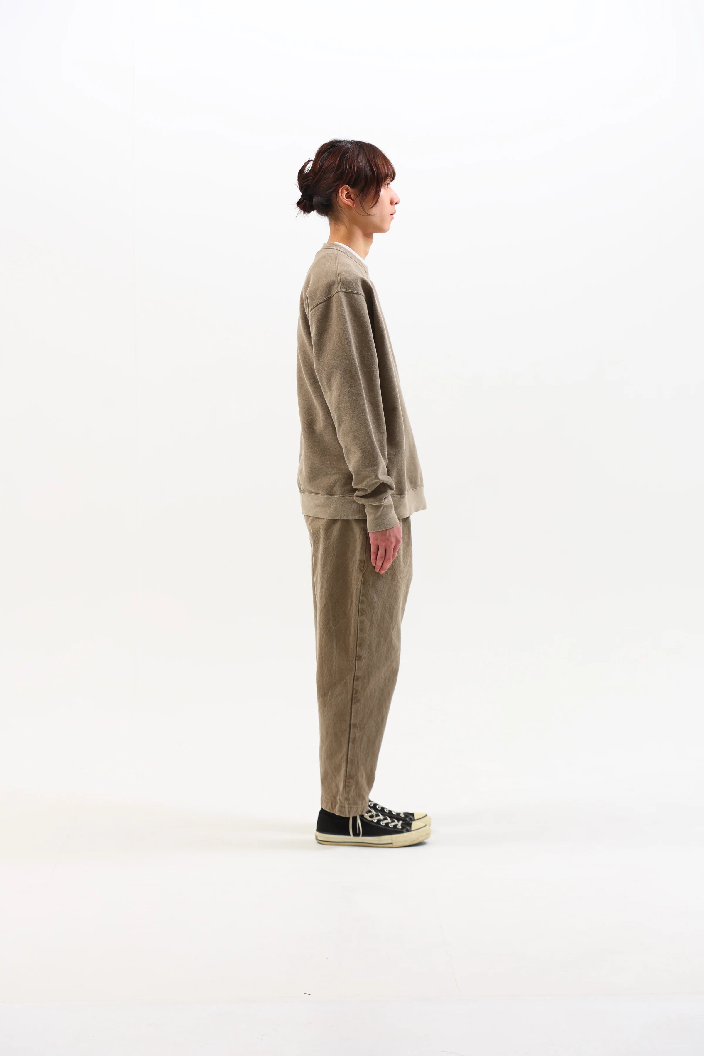 Sweat-shirt tubulaire en polaire teinté café 