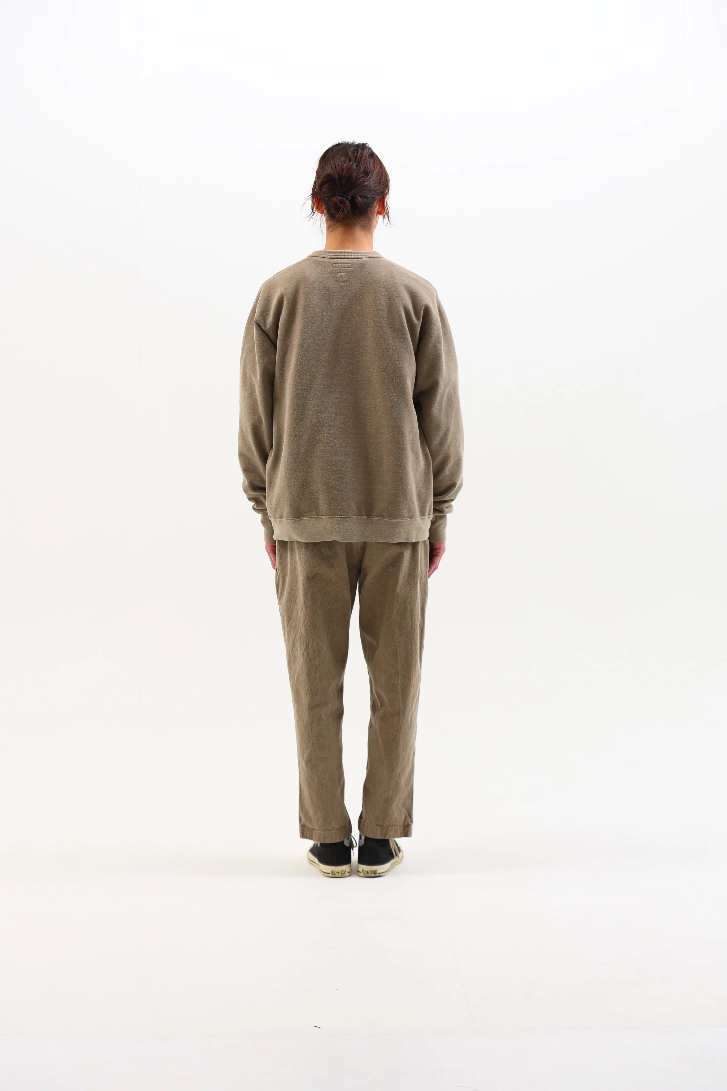 Sweat-shirt tubulaire en polaire teinté café 