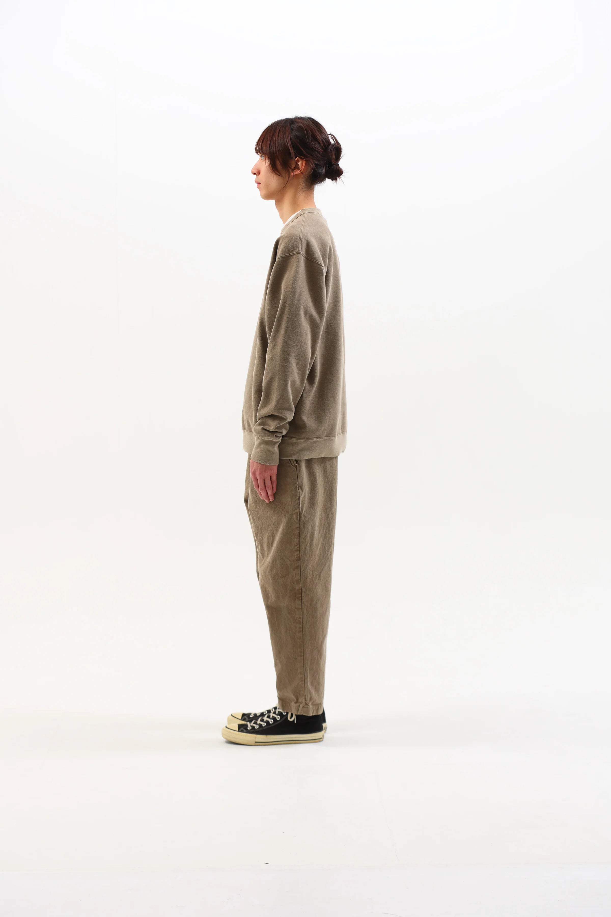 Sweat-shirt tubulaire en polaire teinté café 