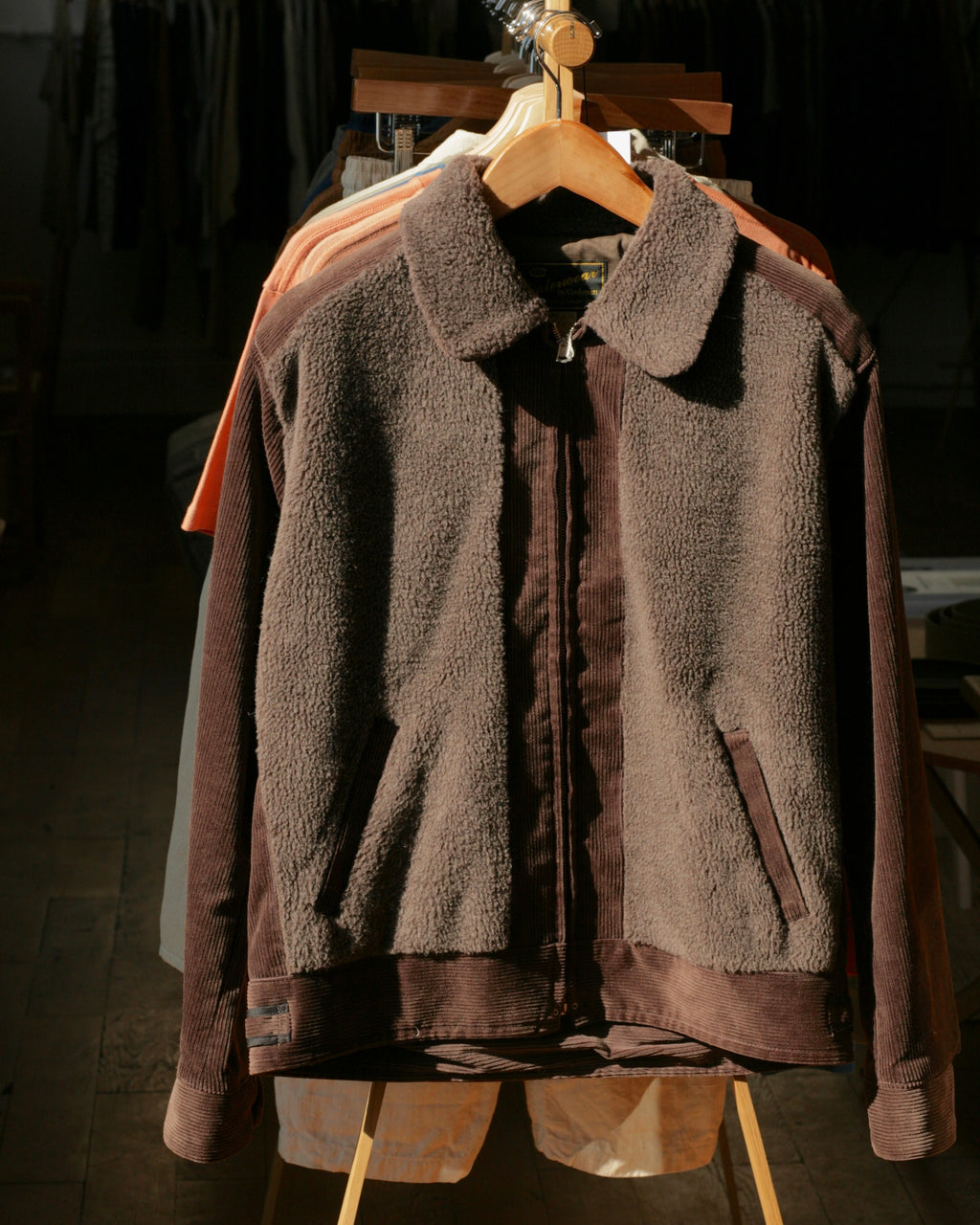 Alpaca Corduroy Grizzly Jacket in Brown