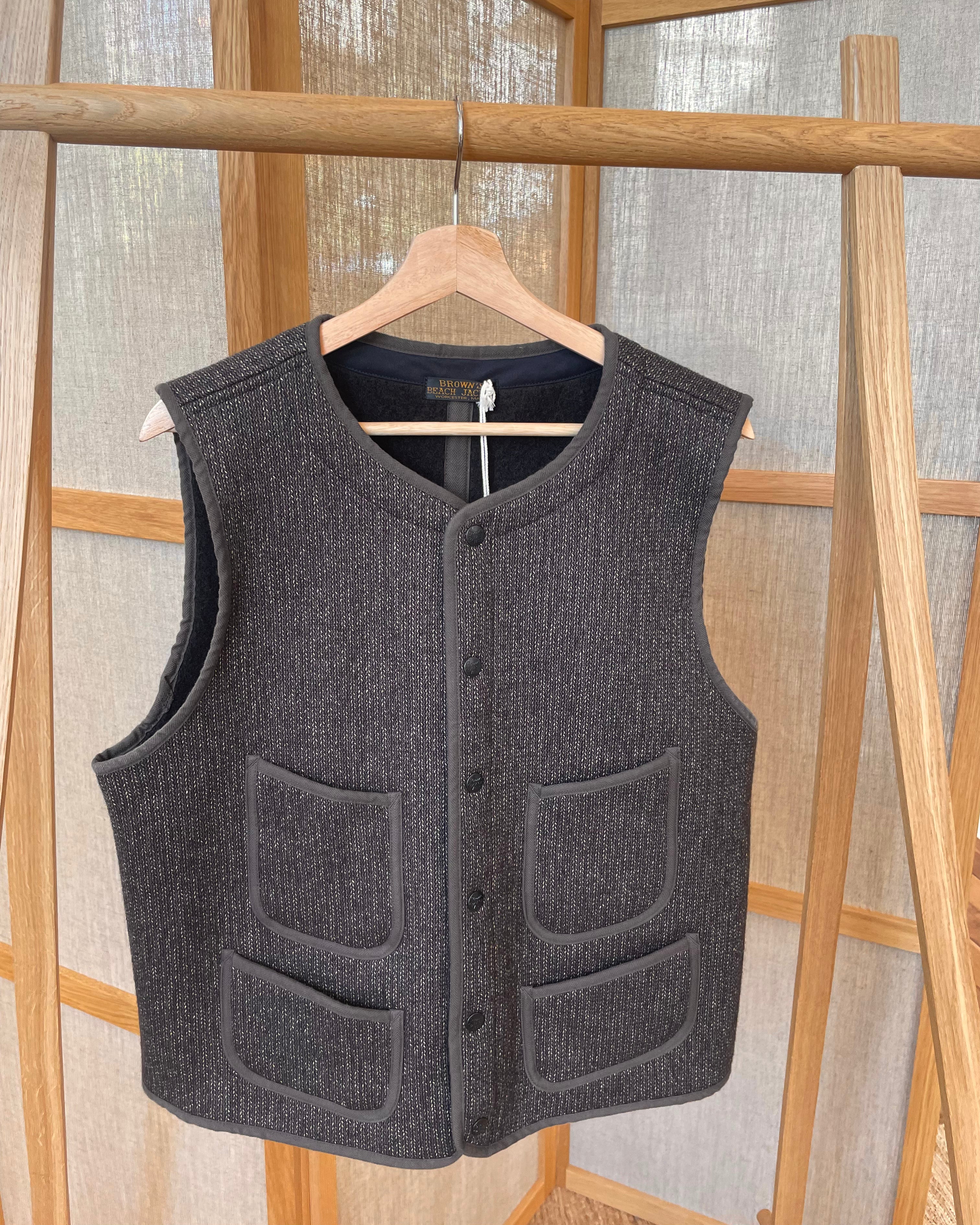 BROWN'S BEACH JAVKET - Beach Cloth Vest in Oxford Grey at TEMPO BROWN'S BEACH JAVKET - Beach Cloth Vest in Oxford Grey at TEMPO