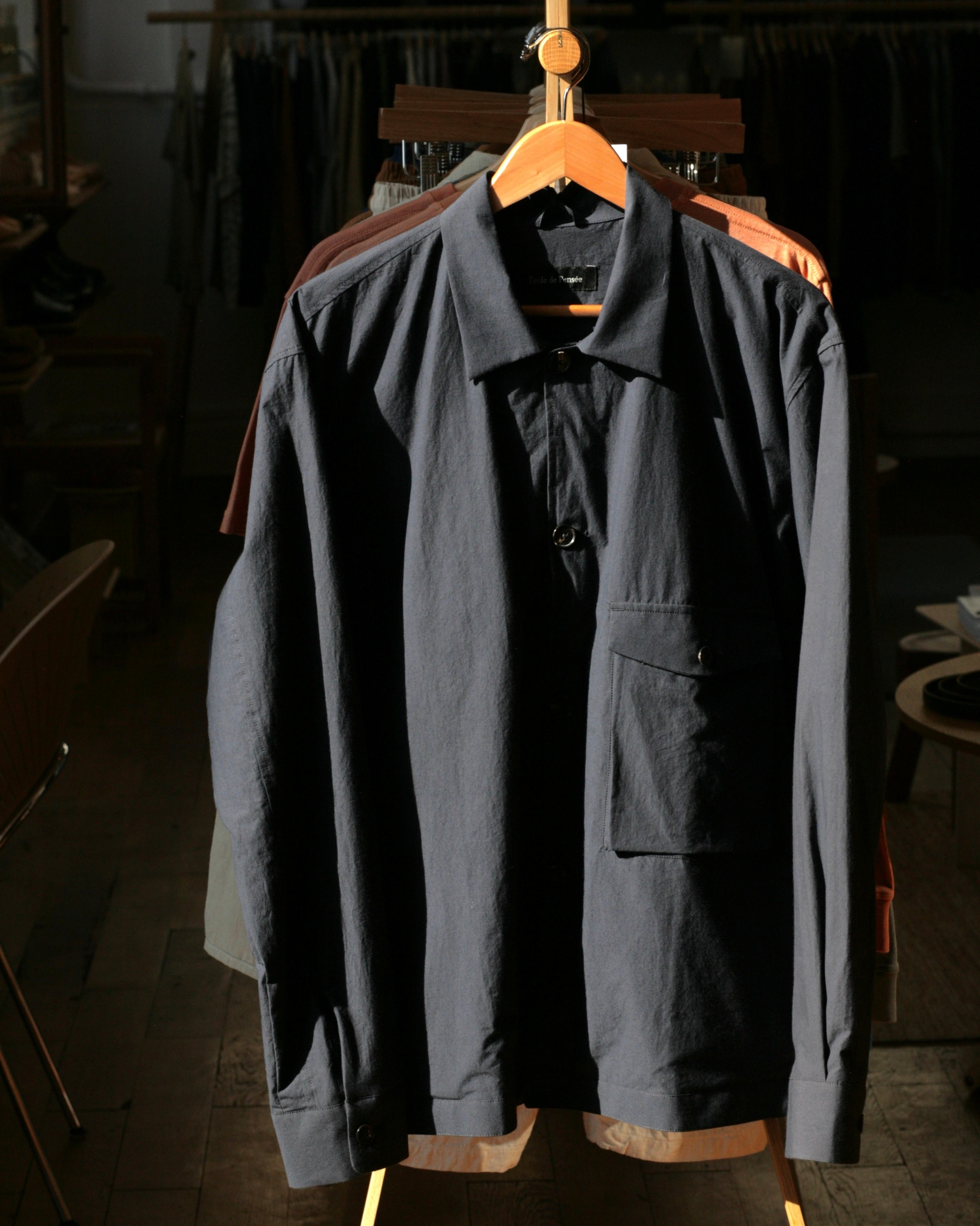 Cotton Typewriter Poplin Blouson | Navy