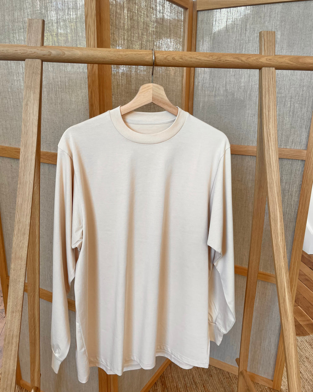 POSTALCO - Crew Neck T Long Organic Twin Jersey | Ivory - Tempo