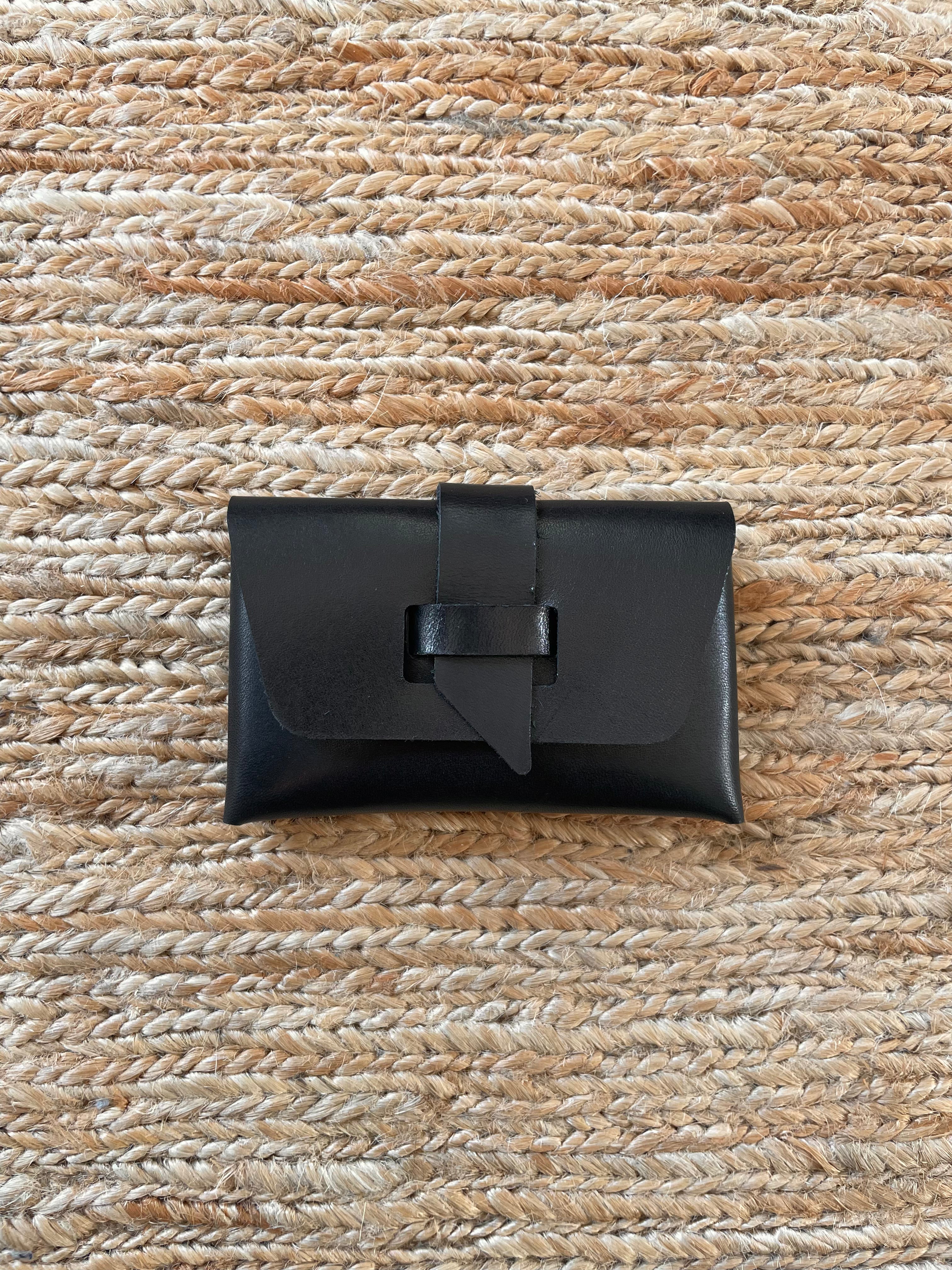 The Card Case / Coin Pouch | Vegetable Tanned Leather | Black - Tempo