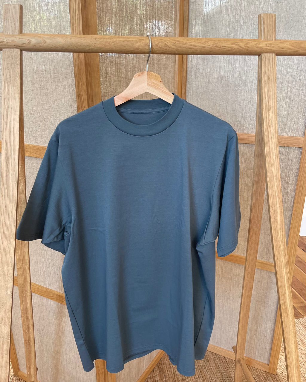 POSTALCO - Crew Neck T Organic Twin Jersey | Blue Gray - Tempo