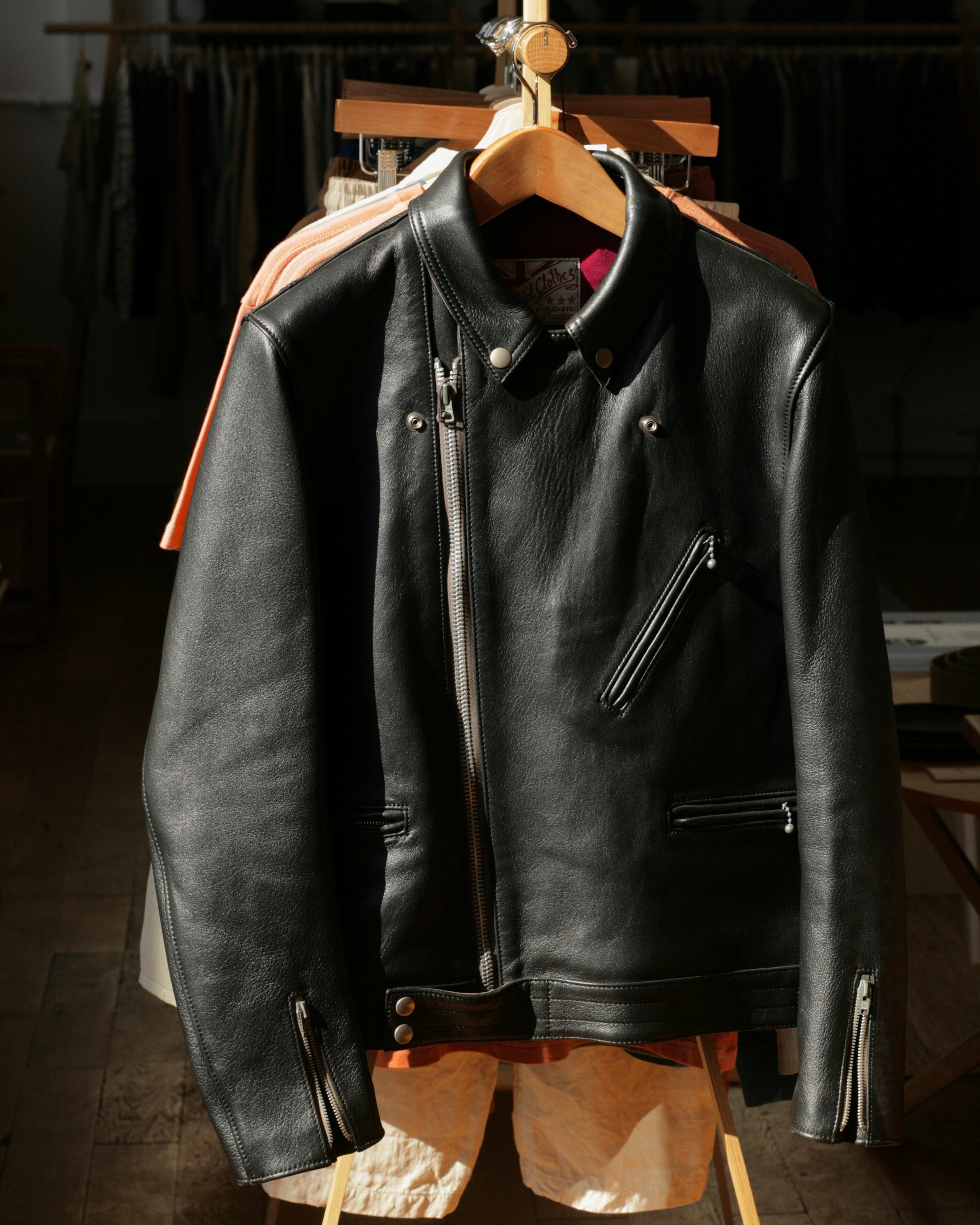 AD-03 British Asymmetry Jacket in Black Teacore Sheepskin