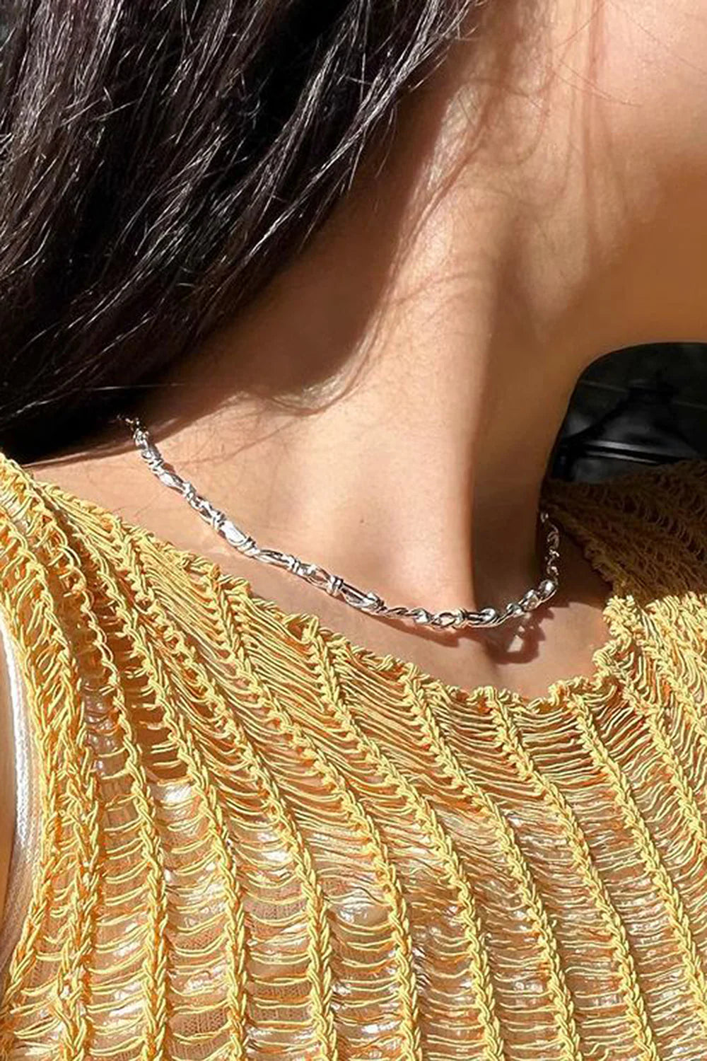 COLDFRAME - Handcrafted 925 Silver Gordian Knot Chain Necklace - Tempo