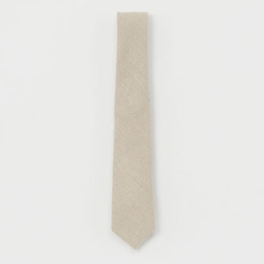 HENDER SCHEME - Woven Linen Cotton Necktie in Natural - Tempo