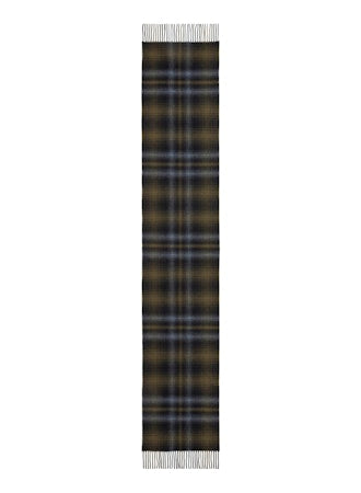 Cashmere Ombre Check Scarf in Navy