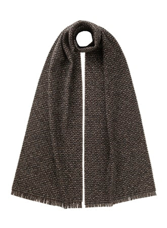 Cashmere Silk Tonal Texture Scarf in Peat