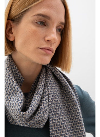 Cashmere Silk Tonal Texture Scarf in Peat