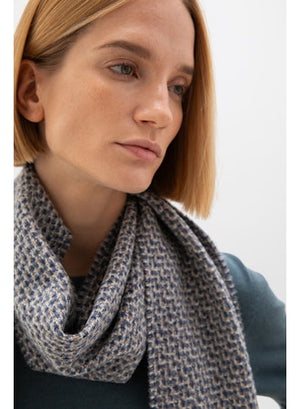 Cashmere Silk Tonal Texture Scarf in Peat