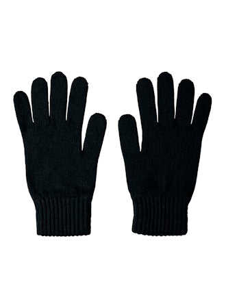 JOHNSTONS OF ELGIN - Cashmere Jersey Gloves in Black - Tempo