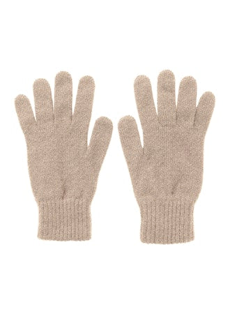 JOHNSTONS OF ELGIN - Cashmere Jersey Gloves in Ash - Tempo
