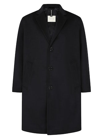 RENFREW Single Breasted Wool Cashmere Coat in Dark Navy