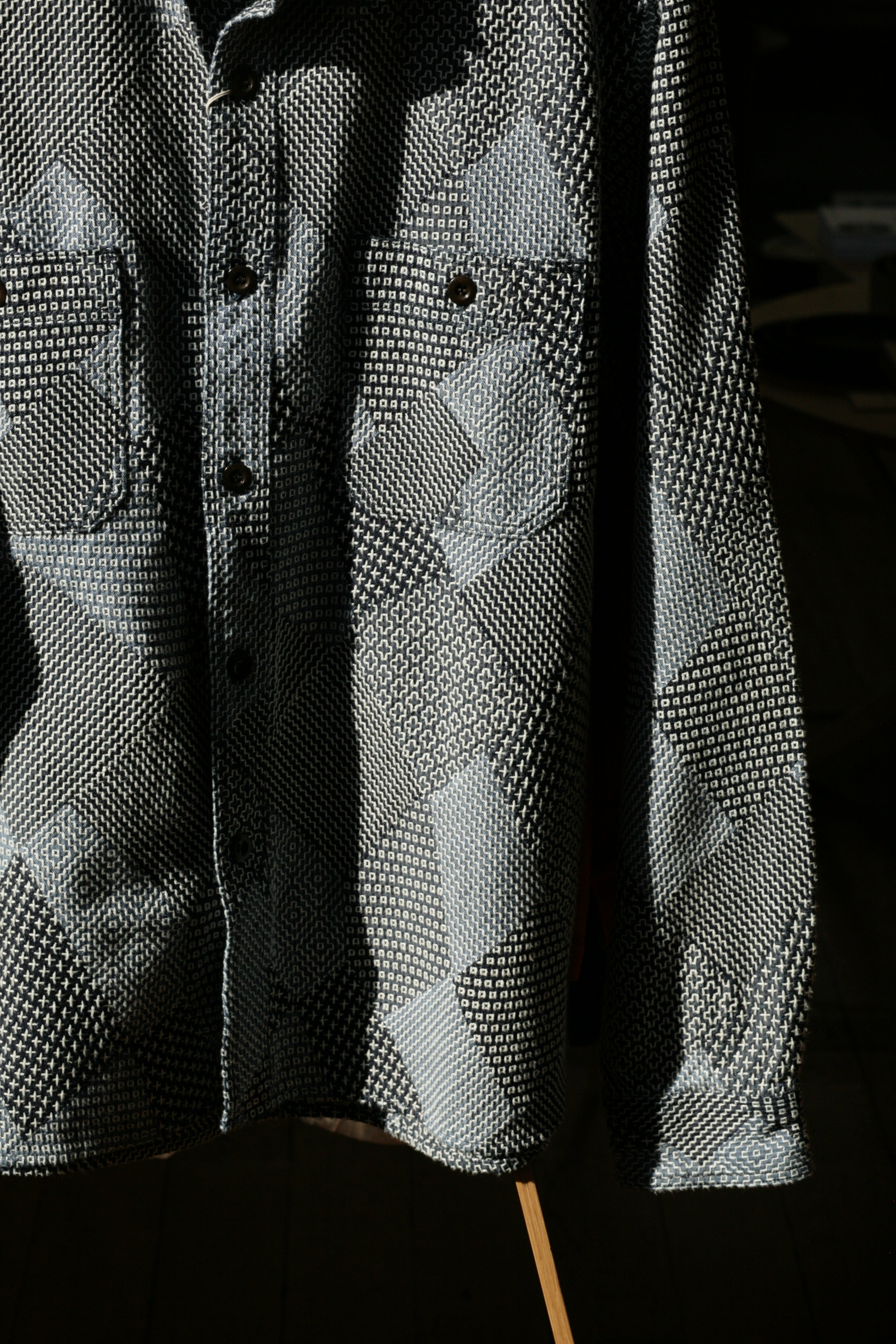 Tempo - Tsugihagi Sashiko Indigo Patchwork Shirt - Tempo