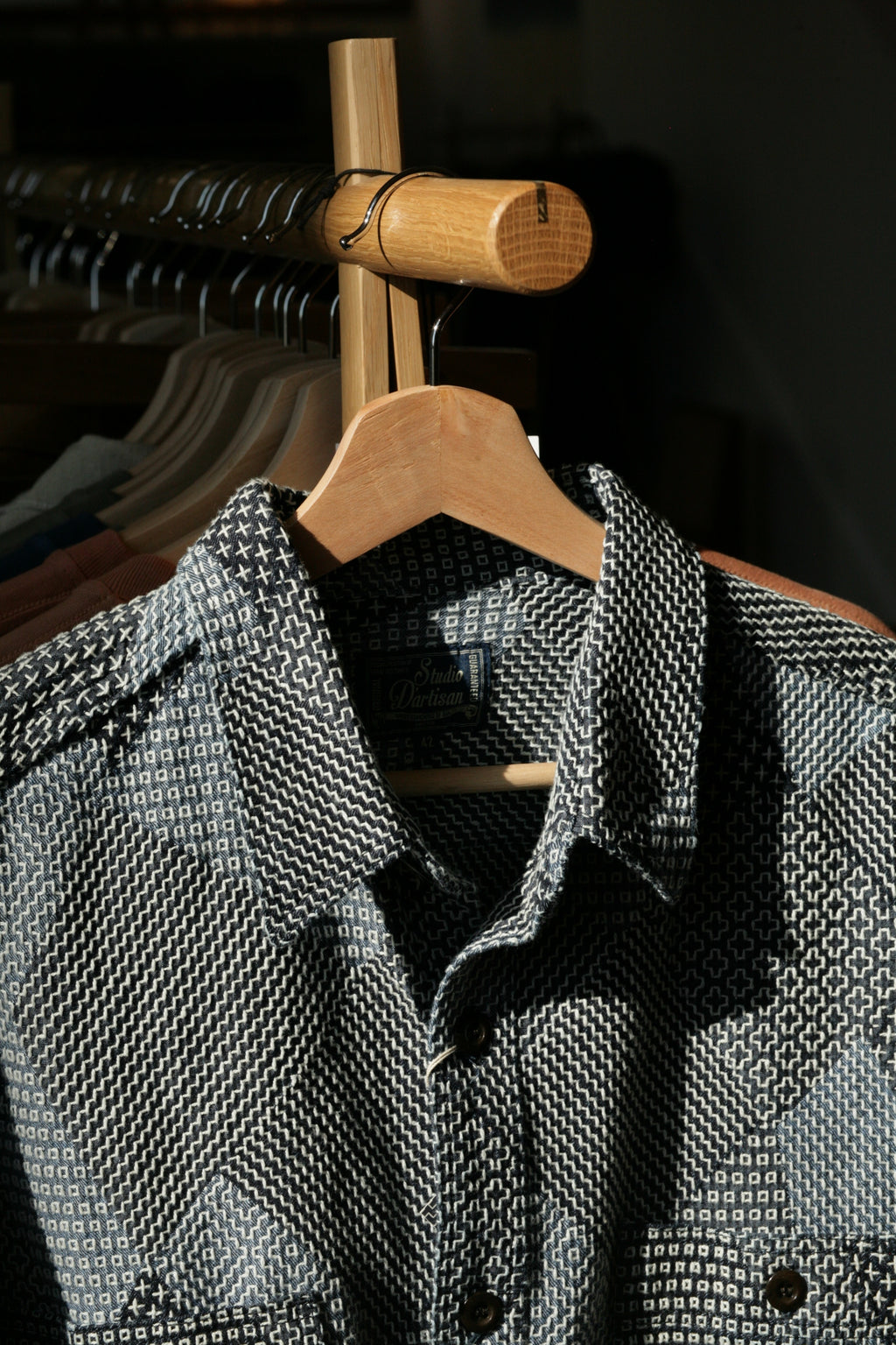 Tempo - Tsugihagi Sashiko Indigo Patchwork Shirt - Tempo