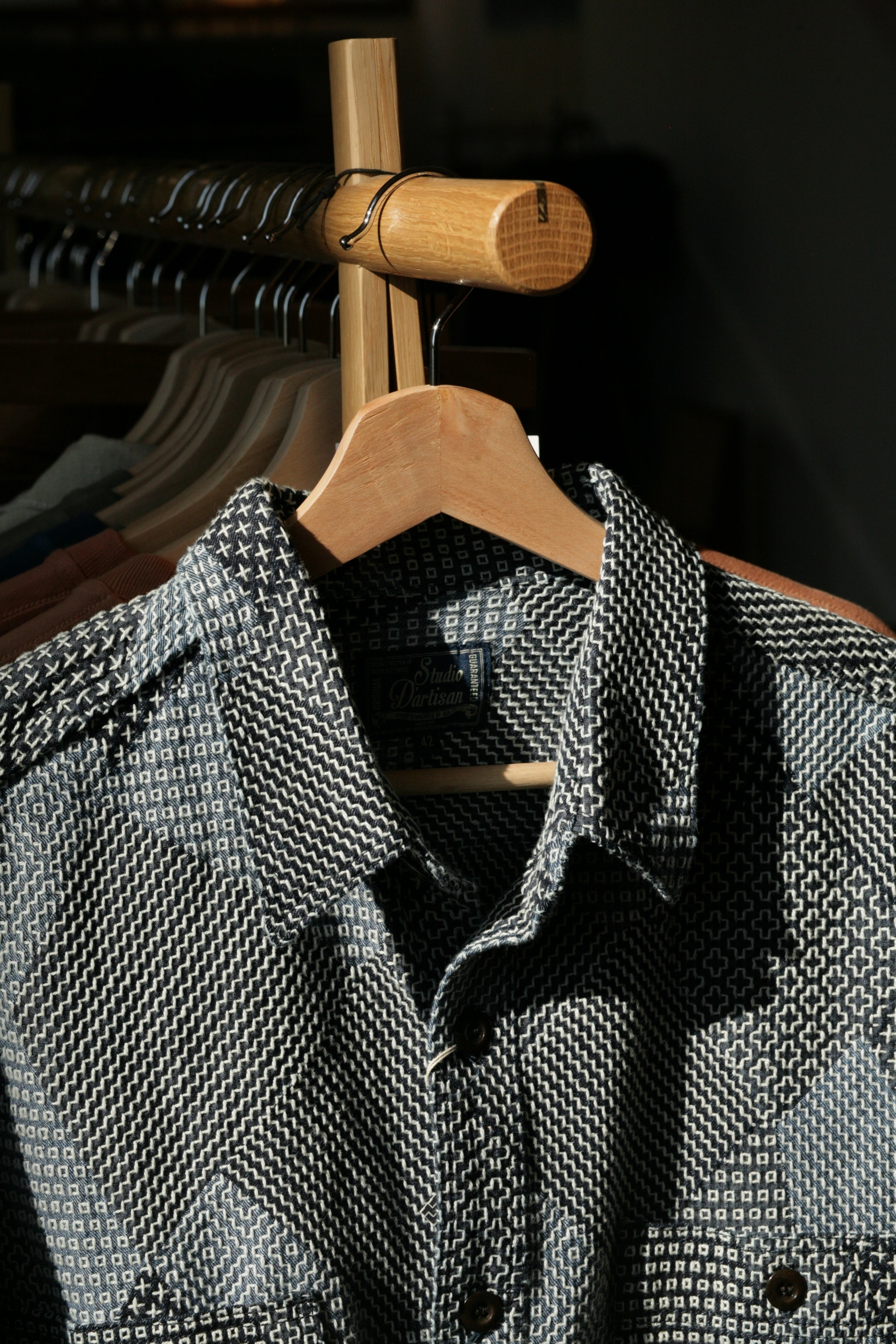 Tempo - Tsugihagi Sashiko Indigo Patchwork Shirt - Tempo