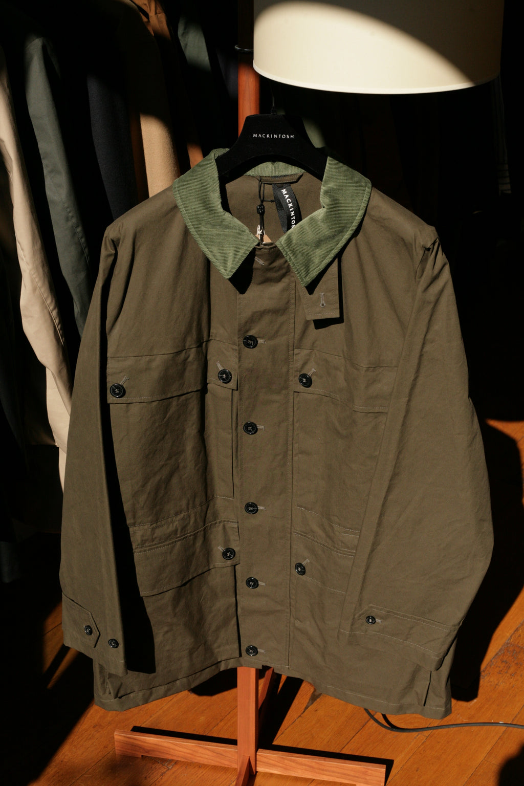 Country Green Khaki Brown Waxed Cotton Coat