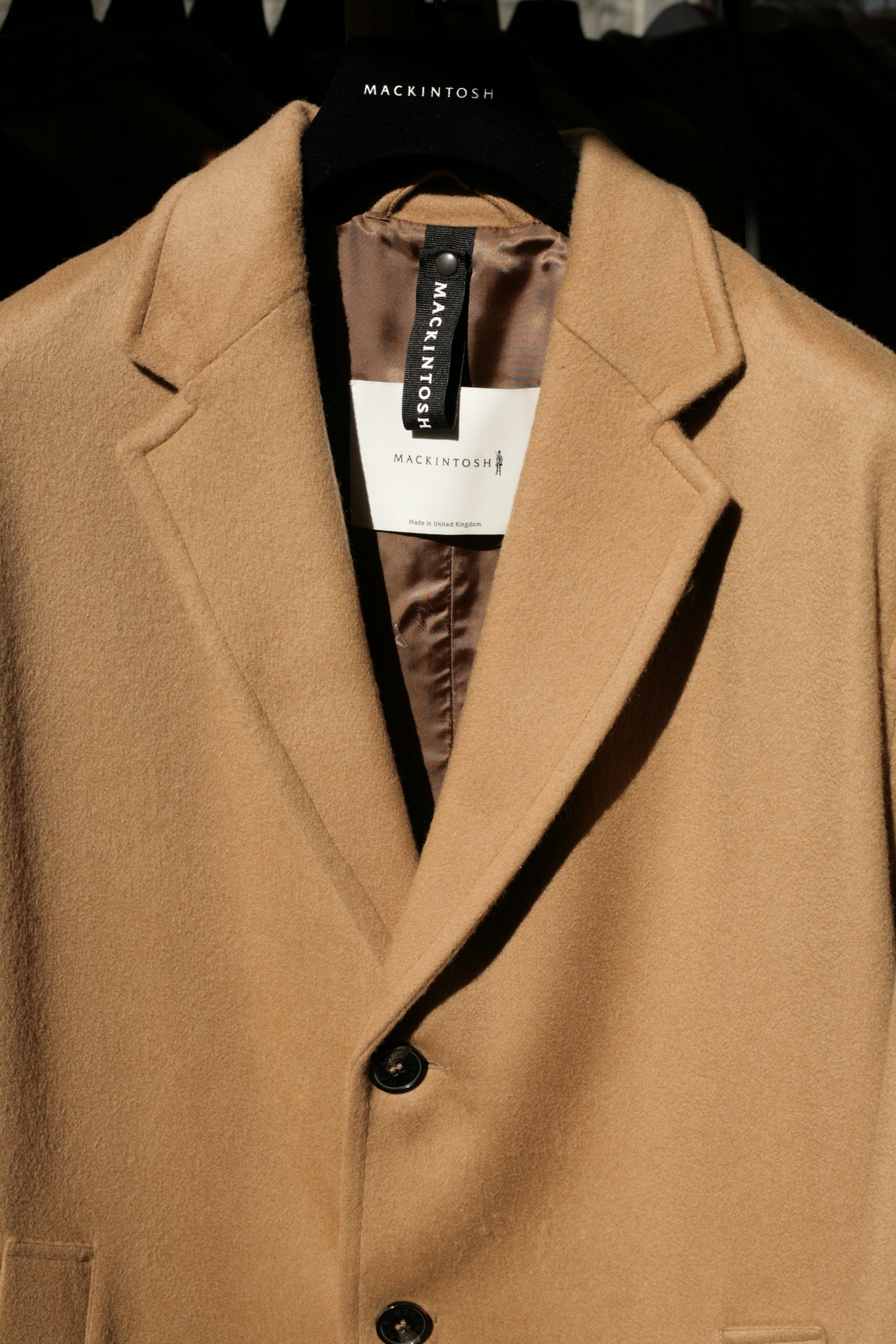 Manteau en laine et cachemire à boutonnage simple RENFREW en beige