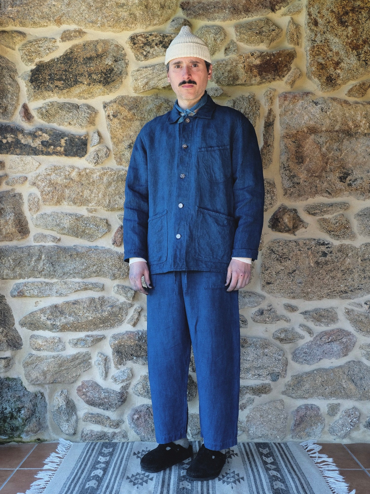 Organic Indigo Hand-Dyed Hemp Work Jacket - Tempo