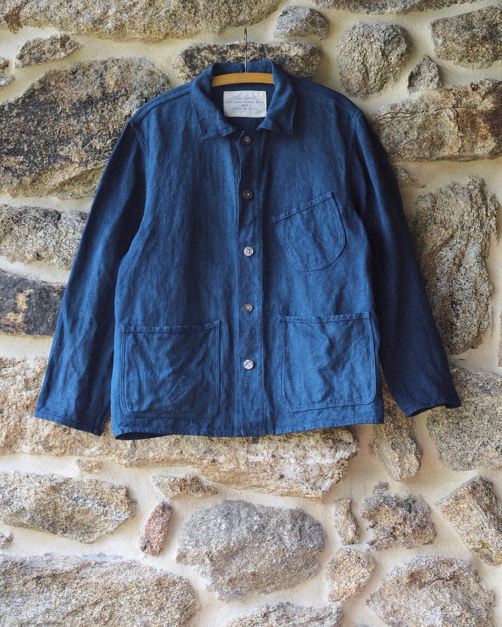 Organic Indigo Hand-Dyed Hemp Work Jacket - Tempo