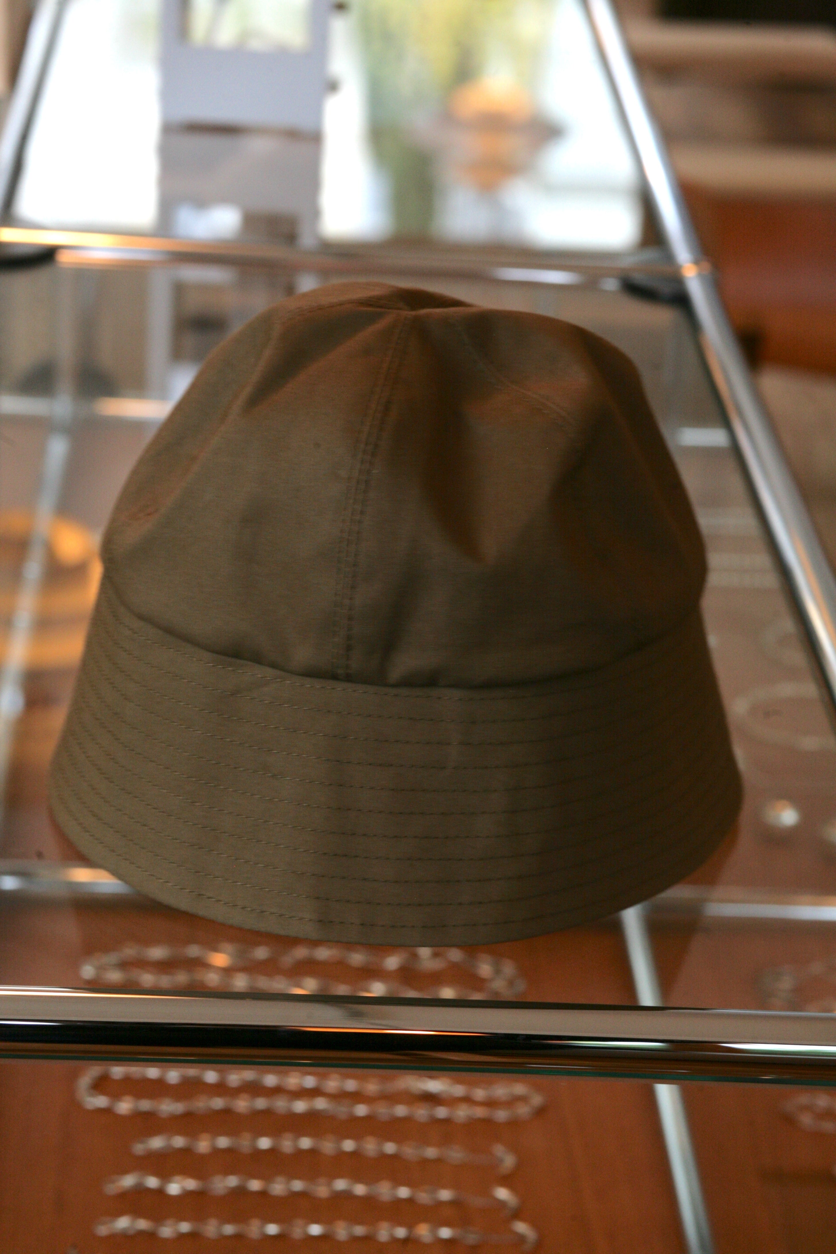 MACKINTOSH X STUDIO NICHOLSON - Handmade Deveron Rubberized Bonded Cotton Bucket Hat in Desert Palm - Tempo