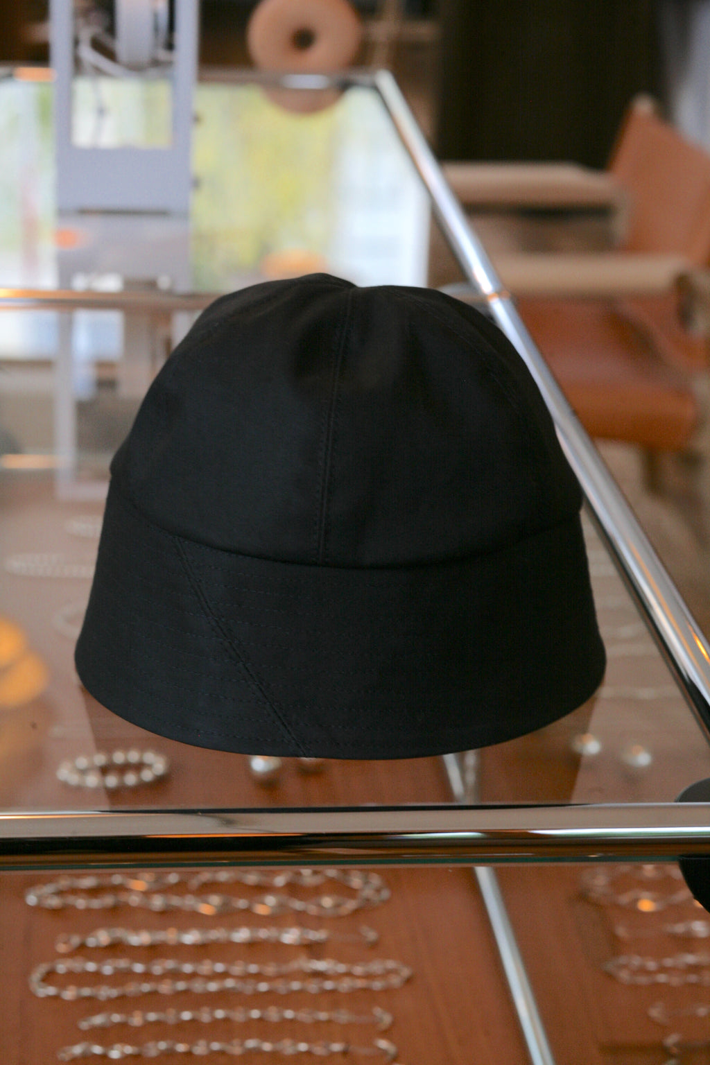 MACKINTOSH X STUDIO NICHOLSON - Handmade Deveron Rubberized Bonded Cotton Bucket Hat in Black - Tempo