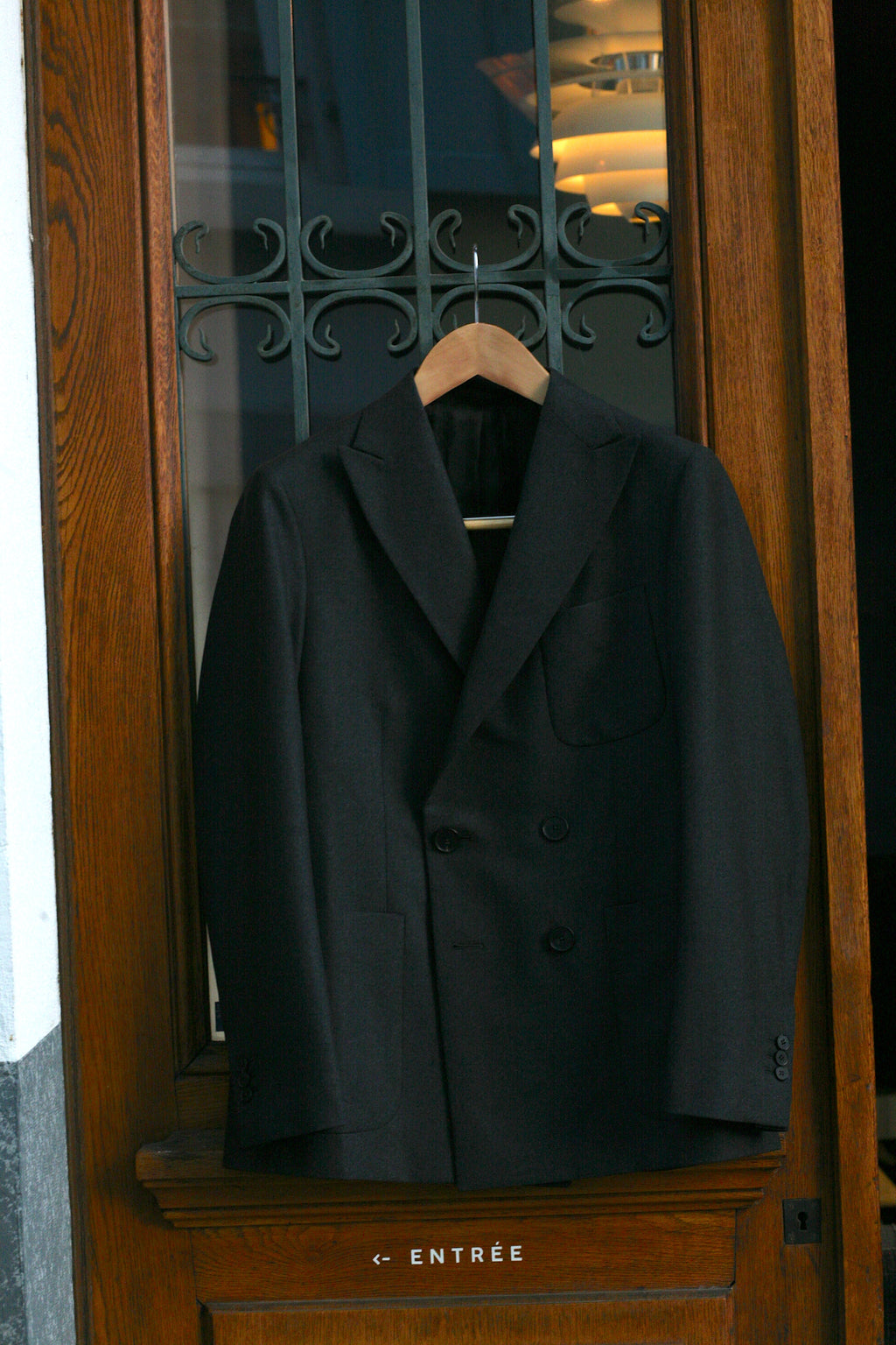 École de Pensée x Tempo Design Store - Double Breasted Peak Lapel Pure Wool Jacket - Vitale Barberis Canonico - Tempo